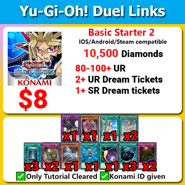 yu gi oh duel links starter deck Global] Yugioh Duel Links Basic Starter 2 10000+💎 80-100+ UR – Let's  Reroll Mobile Gamer Online Shop