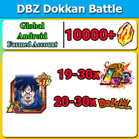[Global][Android] Dokkan Battle Farmed Starters with 10000DS Thousand Day Goku 19-30 LR 20-30 Dokkan Limited