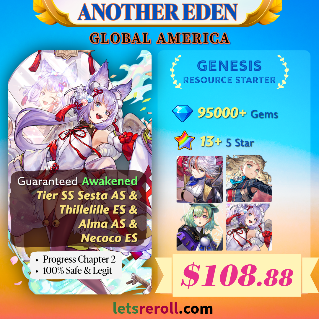 [Global NA] Another Eden 95000+💎Genesis Resource Starter