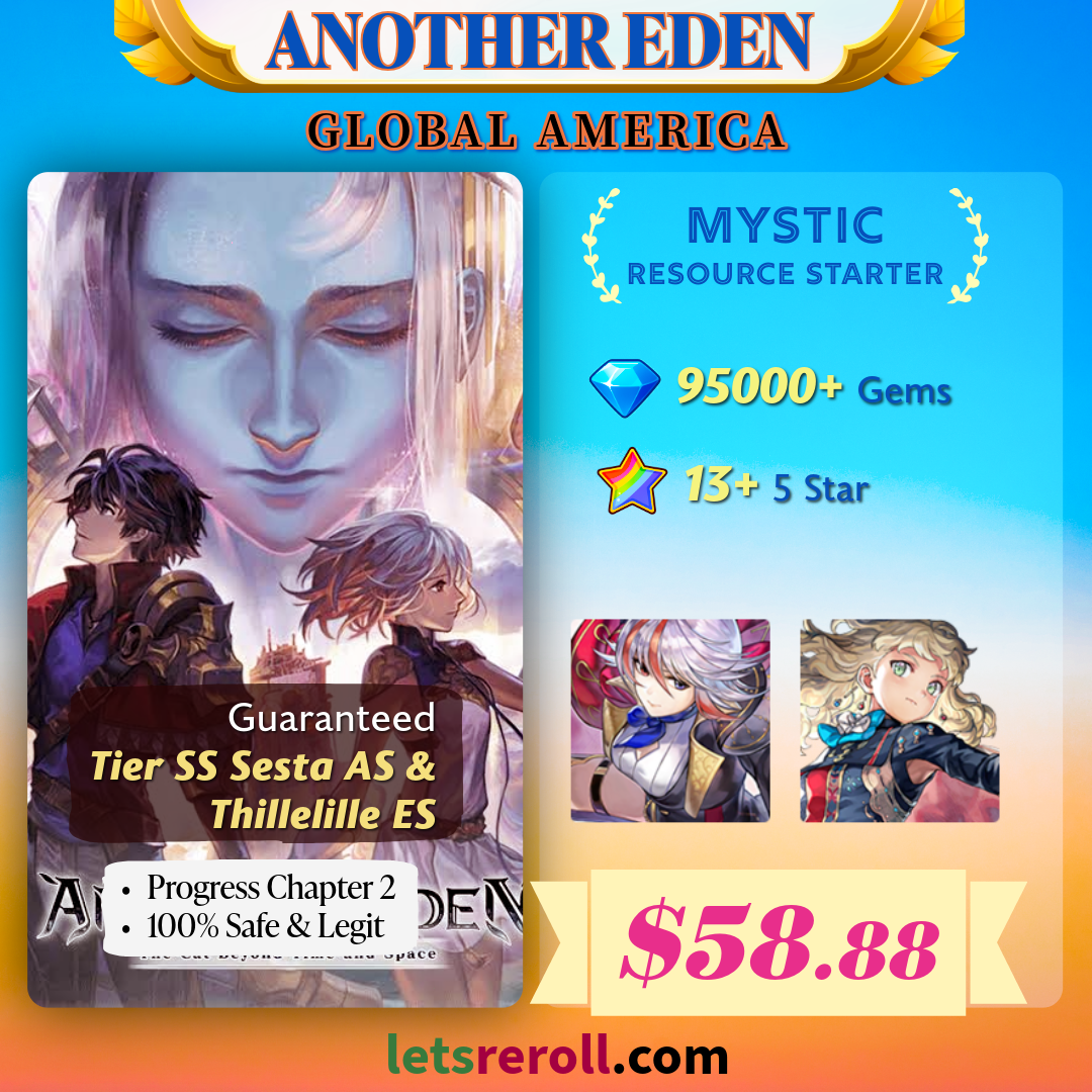 [Global NA] Another Eden 95000+💎Mystic Resource Starter