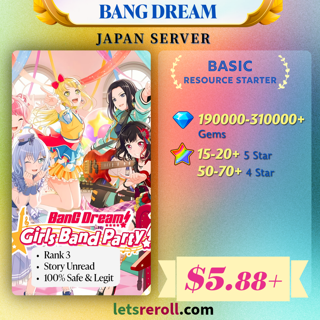 [Japan] BanG Dream! Bandori Basic Resource Starter 190000-310000💎
