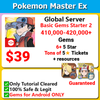 [Global Android] Pokemon Master EX Basic Gem Starter 410,000-420,000+ Gems Tons of Resources