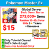 [Global Android] Pokemon Master EX Basic Gem Starter 273,000+ Gems 700x 5 Star Tickets