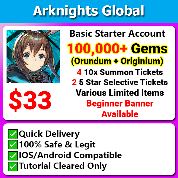 [Global] Arknights Fresh Jackpot Starter 100000+💎 4 10x Tickets