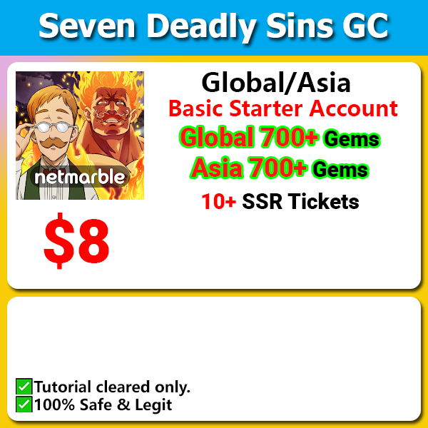 [Global/Asia] 7DS Fresh Jackpot Starter Account 700💎