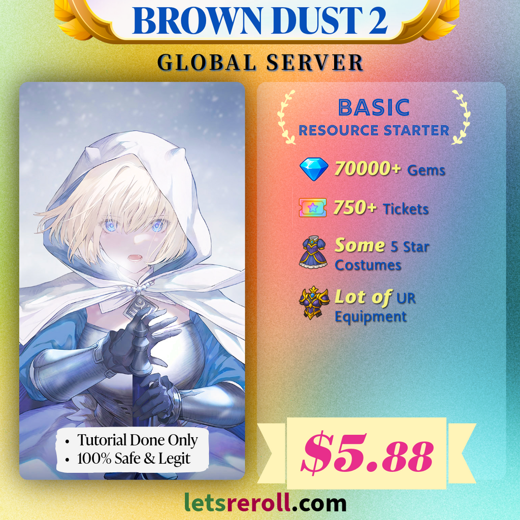 [Global] Browndust 2 Fresh Basic Resource Starter 70,000+💎 Total 1100 draws