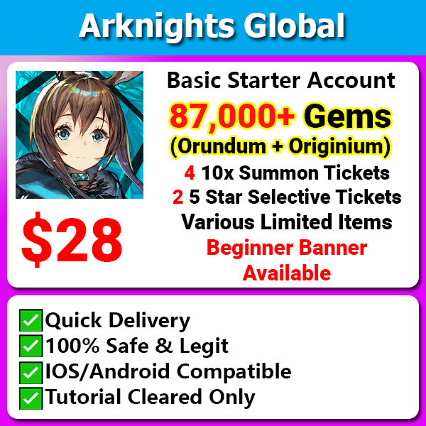 [Global] Arknights Fresh Jackpot Starter 87000+💎 4 10x Tickets