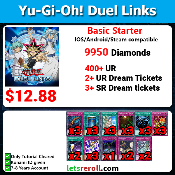 [Global] Yugioh Duel Links Basic Starter 9950+💎 400+ UR