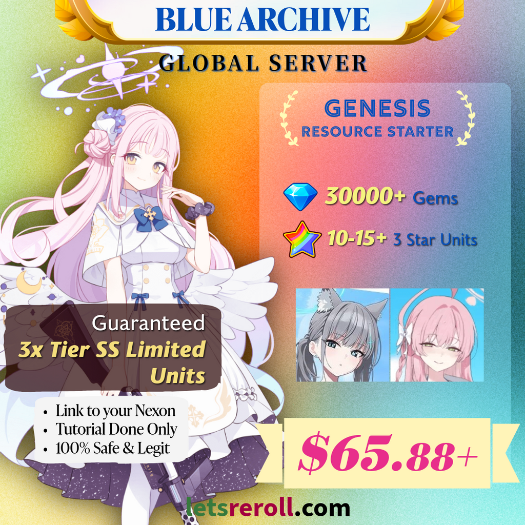[Global/US/Asia] Blue Archive Limited Tier SS 30000+Gems Starter  Mika Hanako Swimsuit Shiroko Swimsuit
