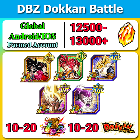 [Global][Android/IOS] Dokkan Battle Farmed Starters with 12500DS💎 7th Anniv SSGSS God Goku&Vegeta Full Anger Goku Full Power Frieza Full-Power Final Showdown