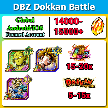 [Global][Android/IOS] Dokkan Battle Farmed Starters with 14000-15000DS💎 LR Orange Piccolo The Power of Pride and Hope AGL Gohan
