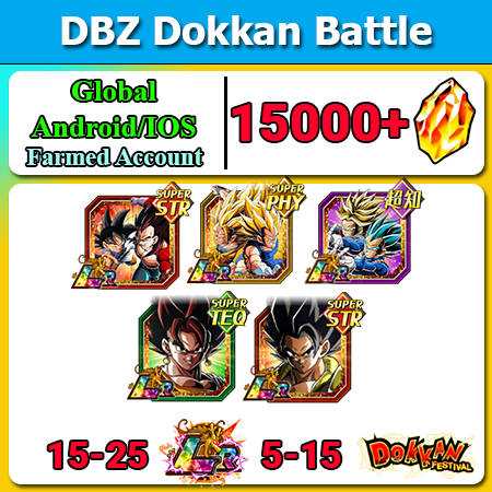 [Global][Android/IOS] Dokkan Battle Farmed Starters with 15000-15800DS💎 LR 8th Anniversary Gogeta Vegito Power of Pride and Hope