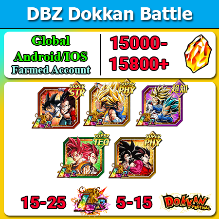 [Global][Android/IOS] Dokkan Battle Farmed Starters with 15000-15500DS💎 LR 7th 8th Anniversary Power of Pride and Hope