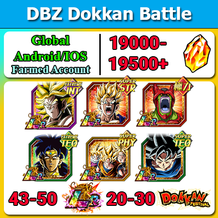 [NEW YEAR PROMO][Global][Android/IOS] Dokkan Battle Farmed Starters with 19000DS💎 Broly Gohan Trio UI Goku