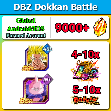 [Global][Android/IOS] Dokkan Battle Farmed Starters with 9000DS💎 SS3 Goku Angel Majin Buu