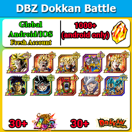 [Global][Android/IOS] Dokkan Battle Fresh Starters with 100-1000DS💎 Super LR Combo