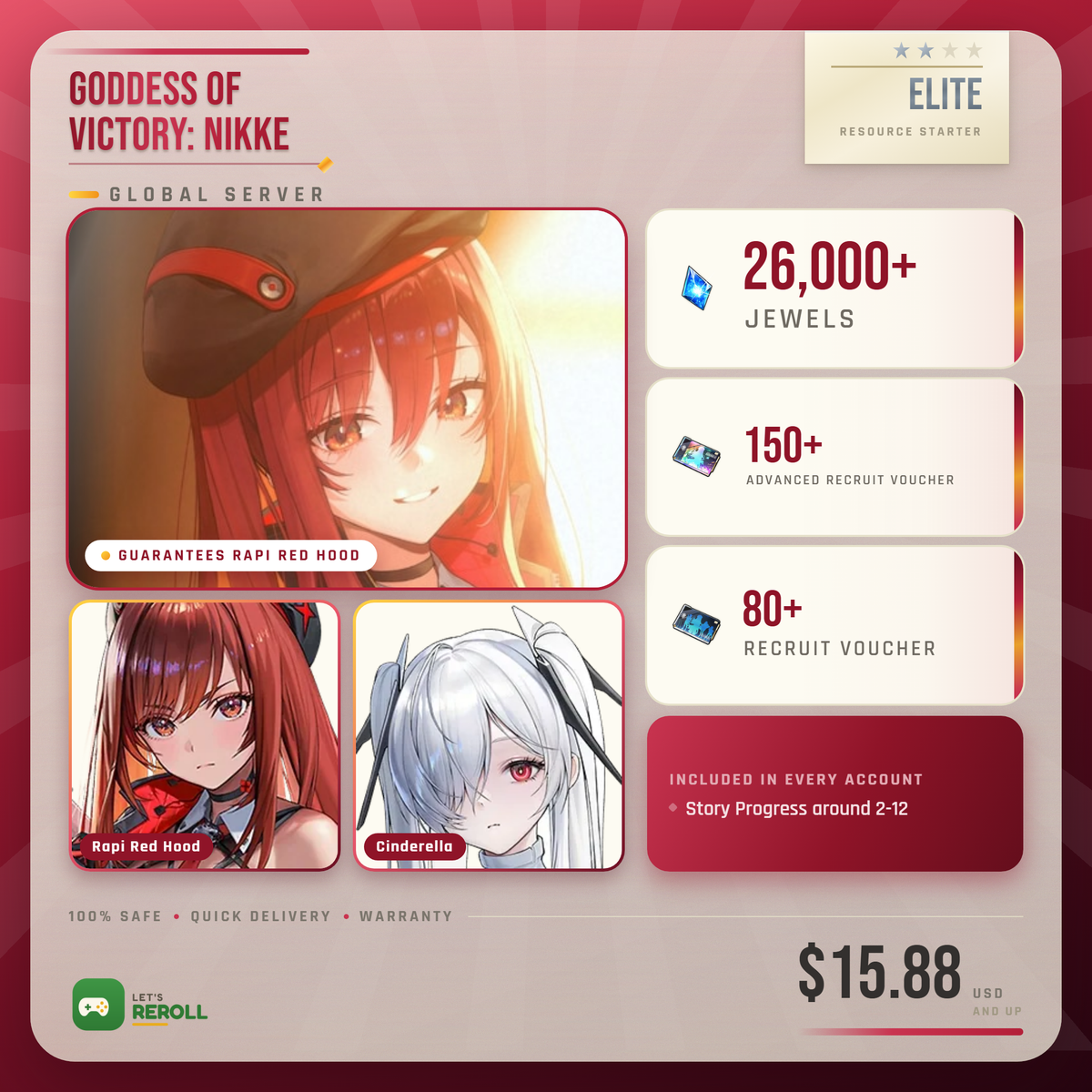 [All] GODDESS OF VICTORY: NIKKE Elite Resource starter - 10000-17000+ Jewels 💎