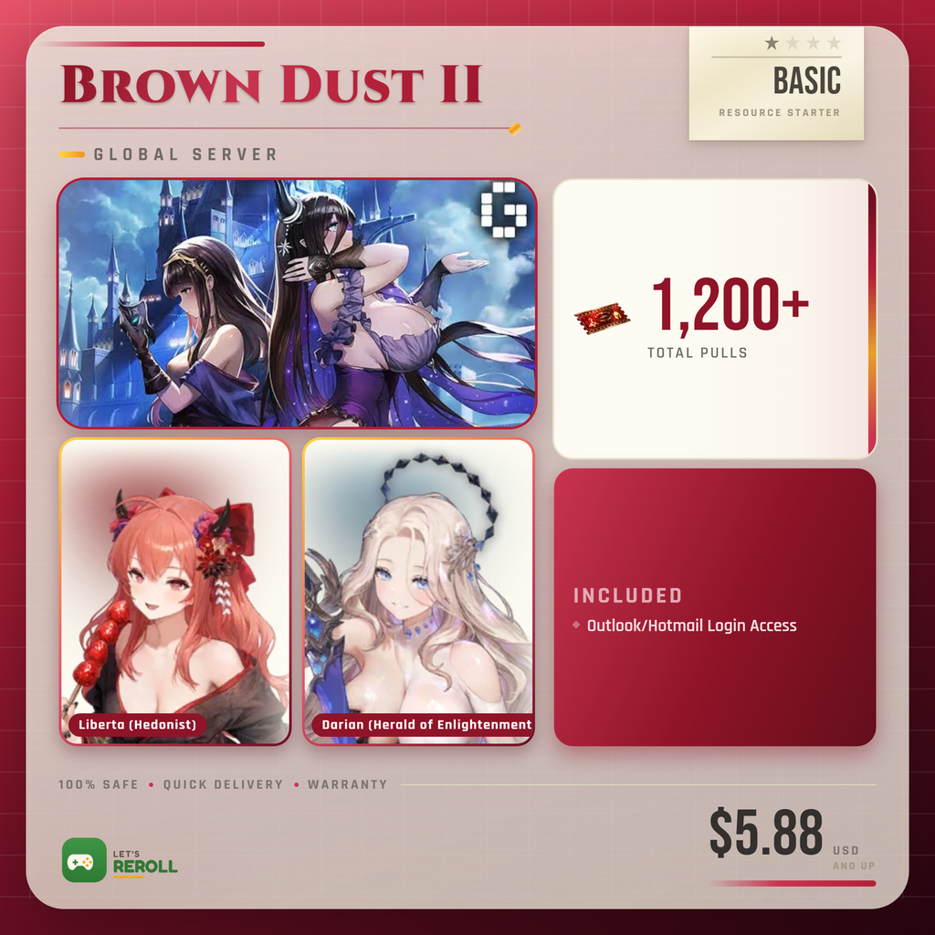 [Global] Brown Dust II (Browndust2 BD2) Basic Resource starter - 1200+ Total Pulls 💎
