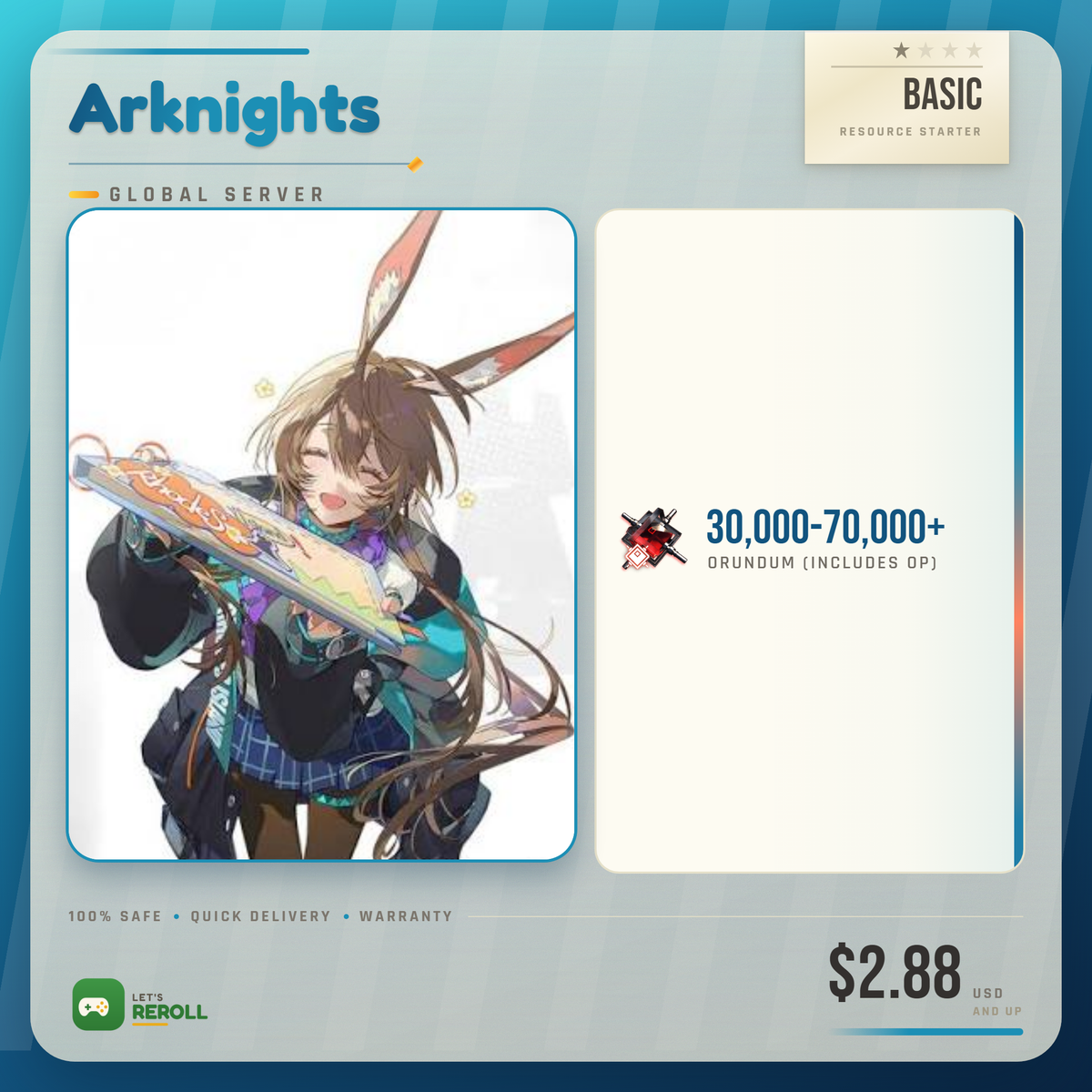 [Global] Arknights Basic Resource starter - 30000+ Orundum (includes OP) 💎