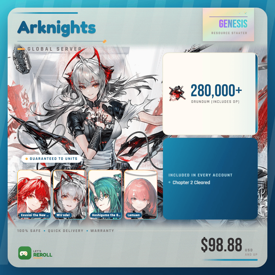 [Global] Arknights Genesis Resource starter - 300000+ Orundum (includes OP) 💎