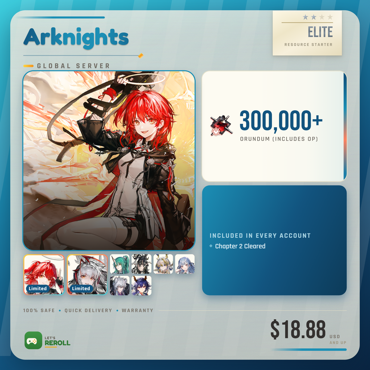 [Global] Arknights Mystic Resource Starter 250000+💎 Tier SS Units