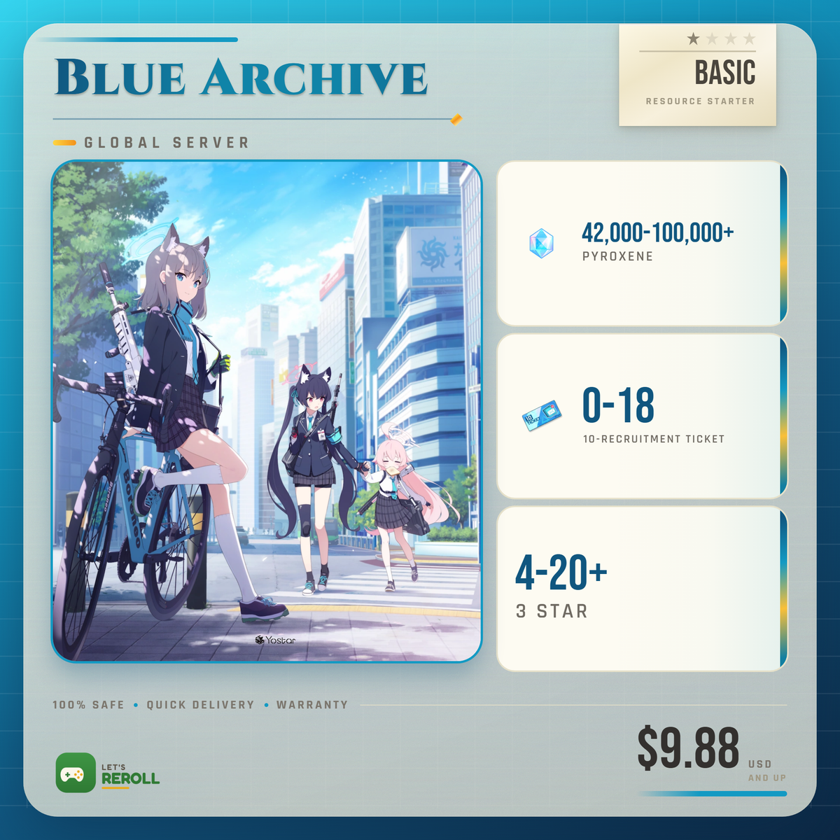 [Global][Region - Taiwan/Hong Kong/Macau] Blue Archive 100000+💎 Gem Starter