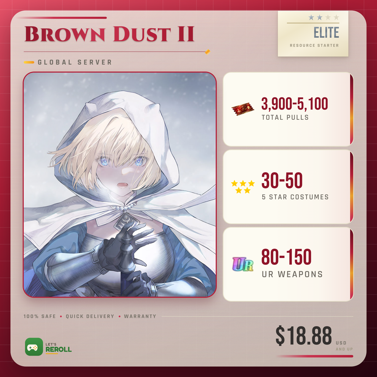 [Global] Brown Dust II (Browndust2 BD2) Basic Resource starter - 3900-5100 Total Pulls 💎