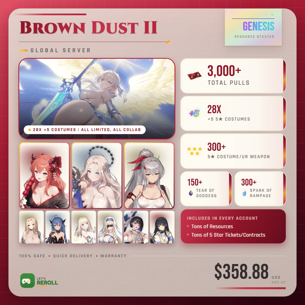 [Global] Brown Dust II (Browndust2 BD2) Genesis Resource starter - 3000+ Total Pulls 💎