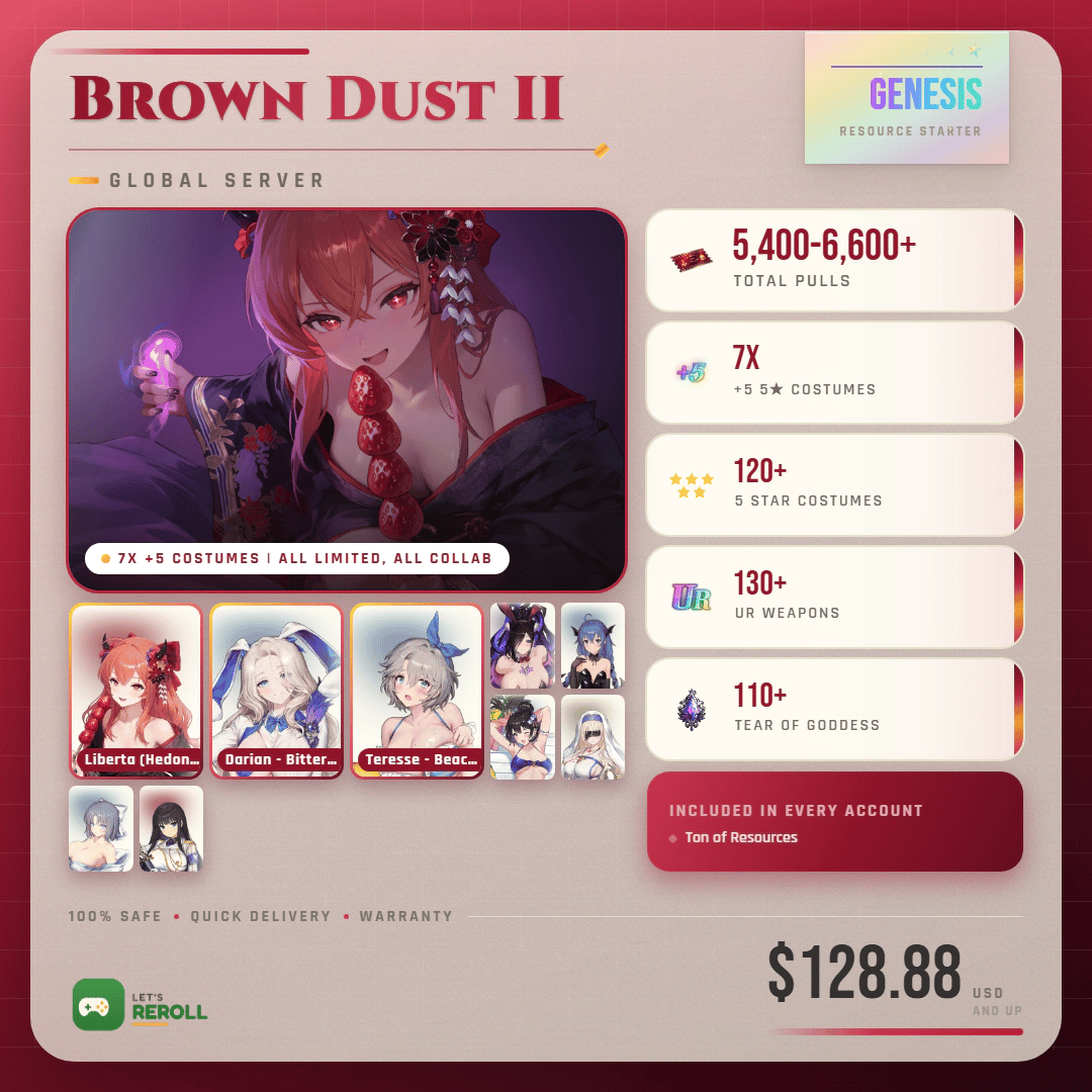 [Global] Brown Dust II (Browndust2 BD2) Genesis Resource starter - 5100-6200+ Total Pulls 💎
