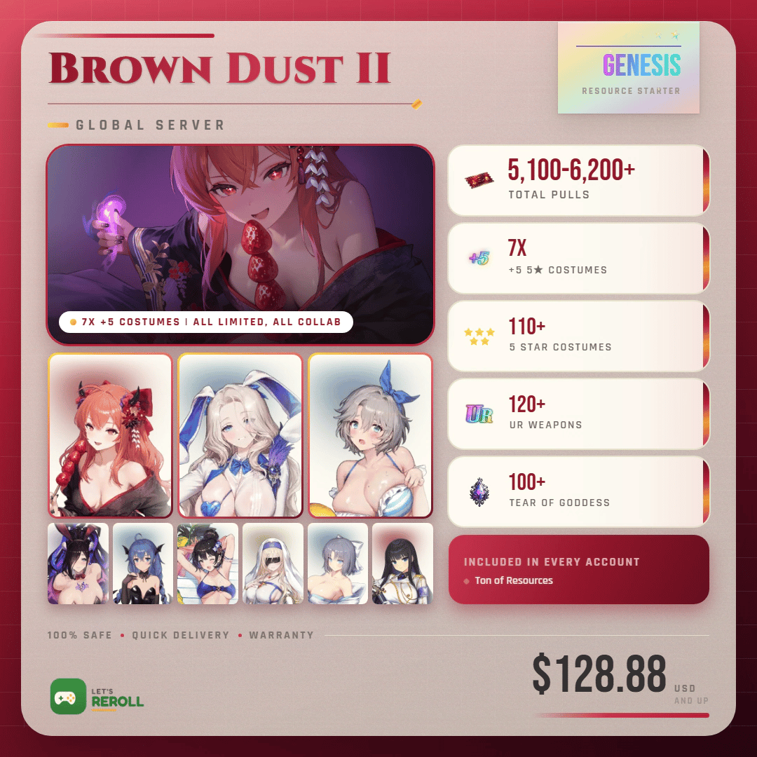 [Global] Brown Dust II (Browndust2 BD2) Genesis Resource starter - 5100-6200+ Total Pulls 💎