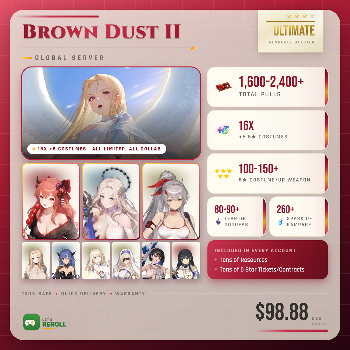 [Global] Brown Dust II (Browndust2 BD2) Ultimate Resource starter - 1600-2400+ Total Pulls 💎