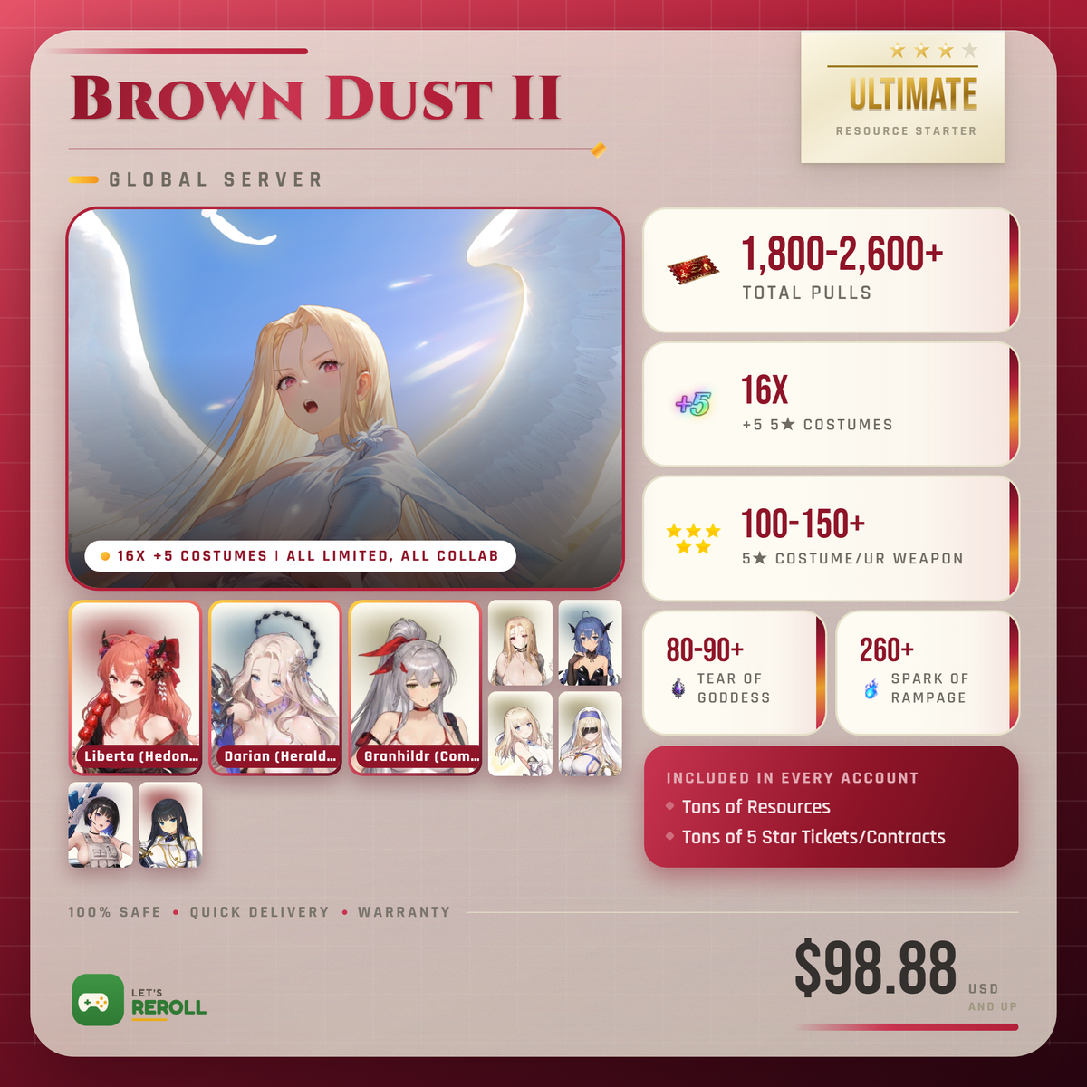 [Global] Brown Dust II (Browndust2 BD2) Ultimate Resource starter - 1600-2400+ Total Pulls 💎