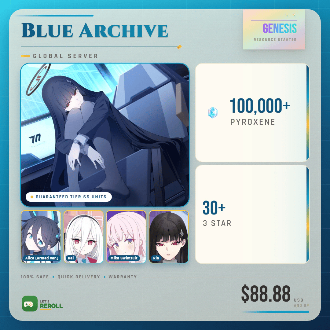 [Global] Blue Archive (ブルアカ) Genesis Resource starter - 100000+ Pyroxene 💎