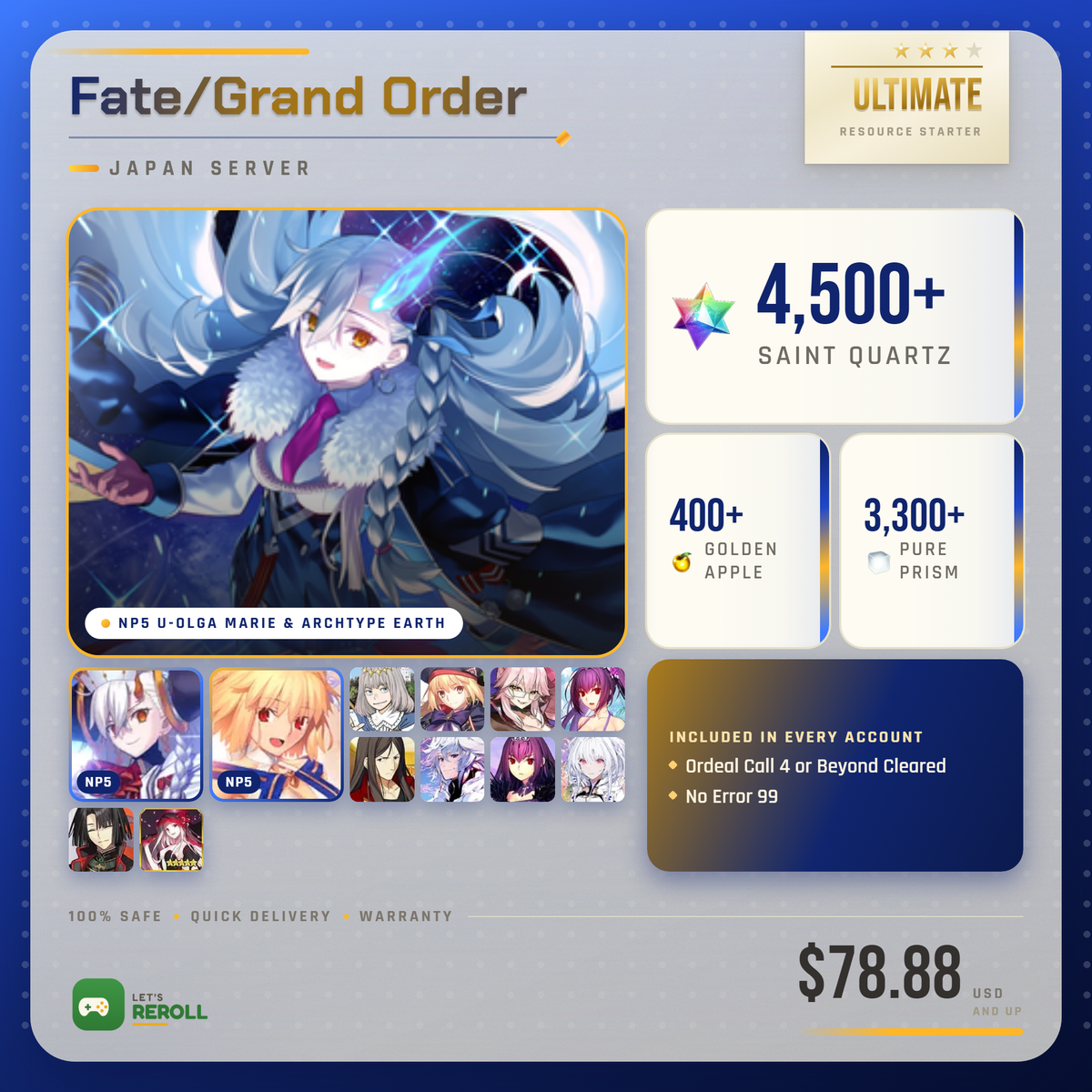 [Japan] Genesis Resource Starter 4200SQ with NP 5 U-Olga Marie Ciel 8x T0 Support Black Grail