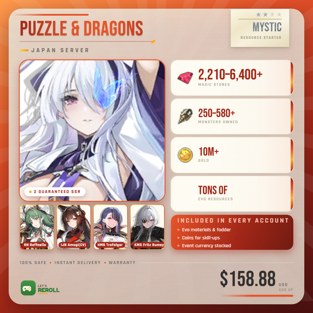[Japan] Puzzle & Dragons Elite Resource starter 6,400+ 💎