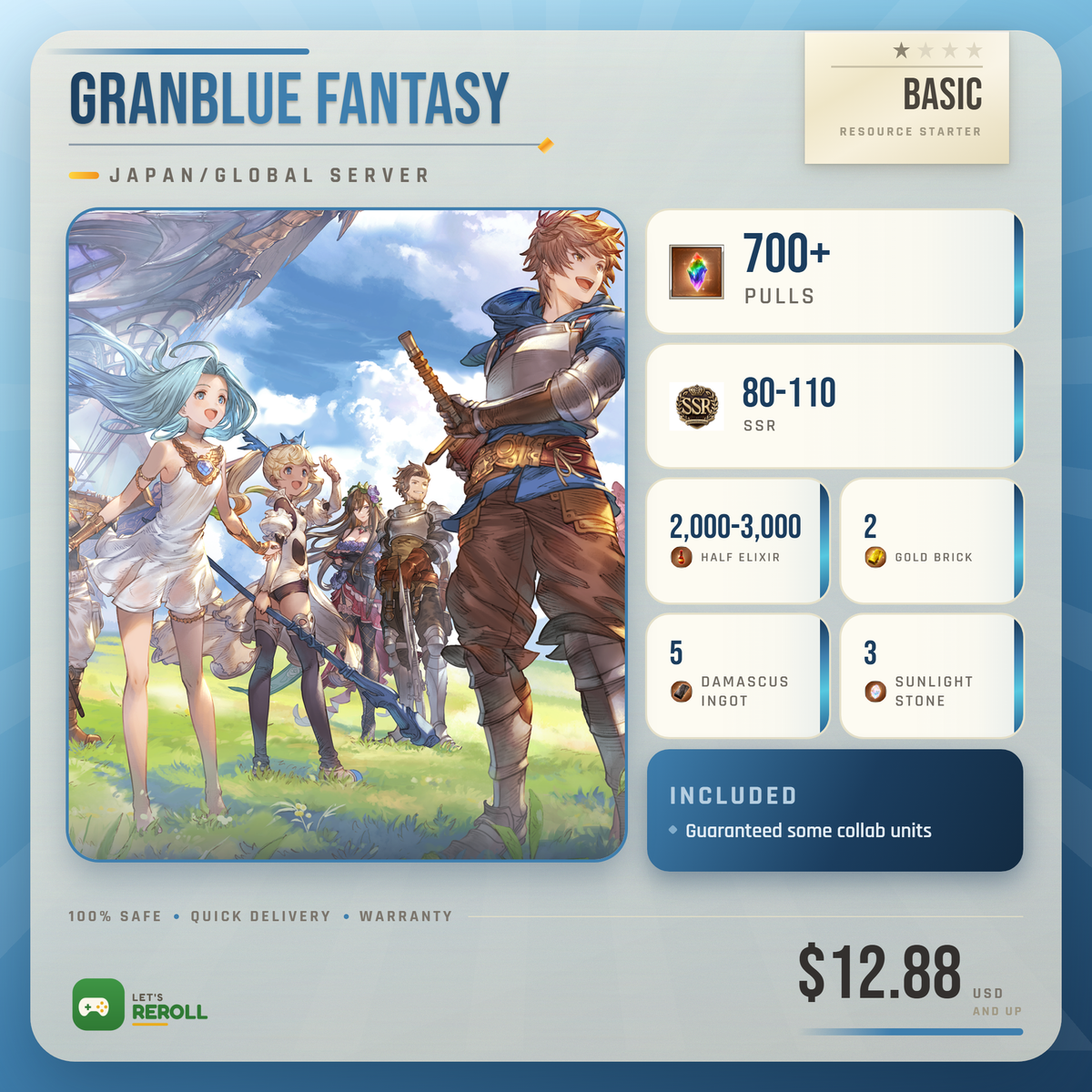 [Japan] Granblue Fantasy (GBF) Basic Resource starter - 700+ Pulls 💎