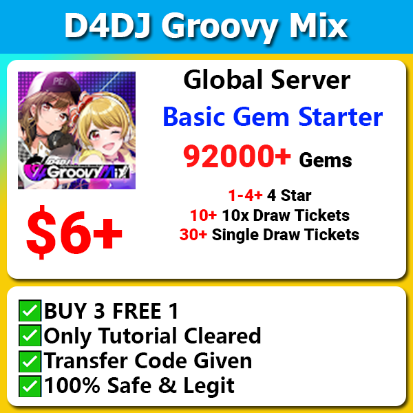 [GLOBAL] D4DJ Groovy Mix 92000 💎Gems Starter