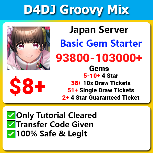 [JAPAN] D4DJ Groovy Mix  93800-103000 💎Gems Starter
