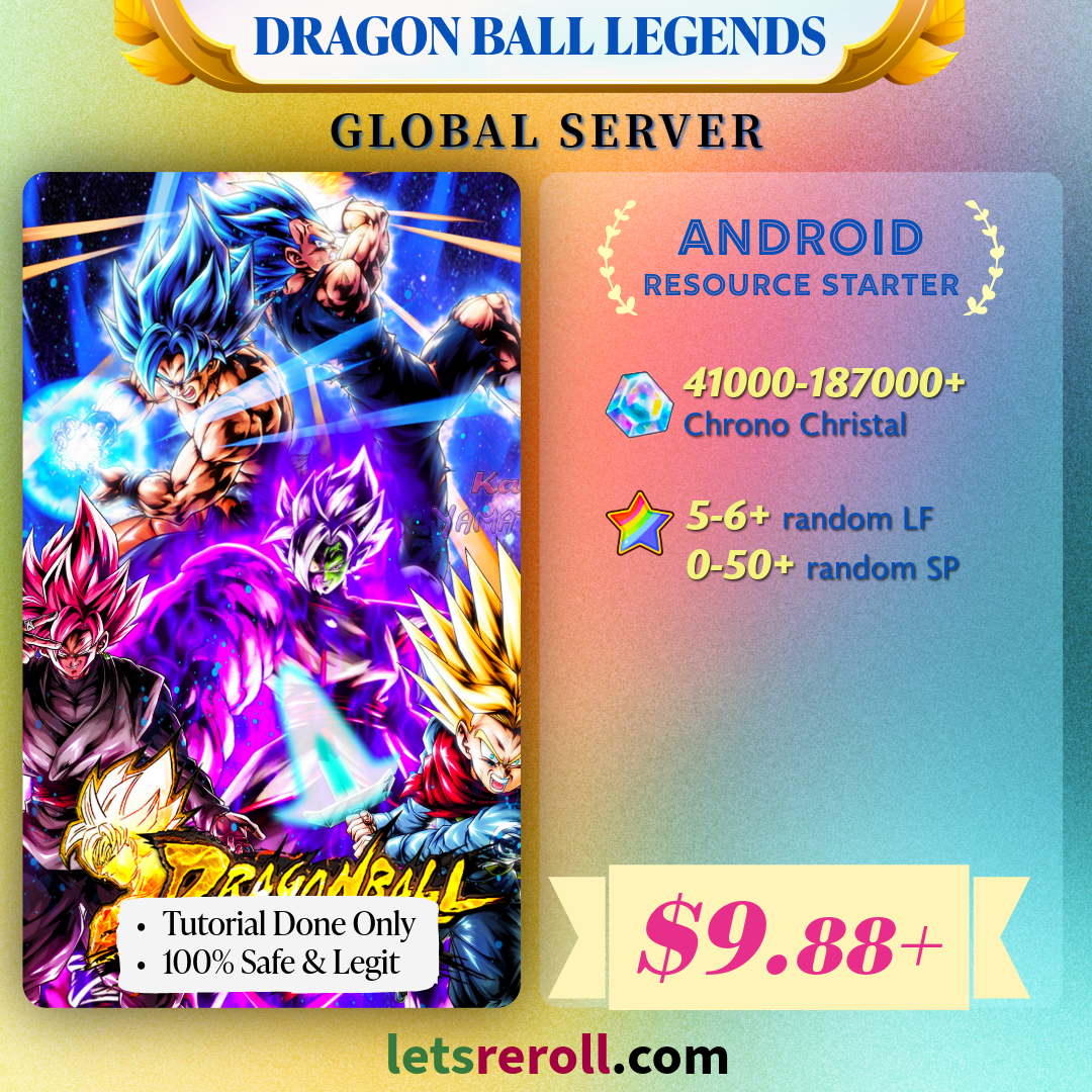 [Global][Android][Fresh] Dragon Ball Legends Basic Gem Starter 41000-100000+💎