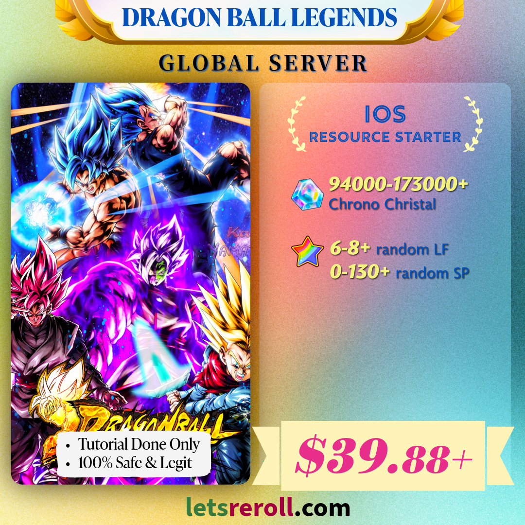 [Global][IOS][Fresh] Dragon Ball Legends Basic Gem Starter 94000-173000+💎