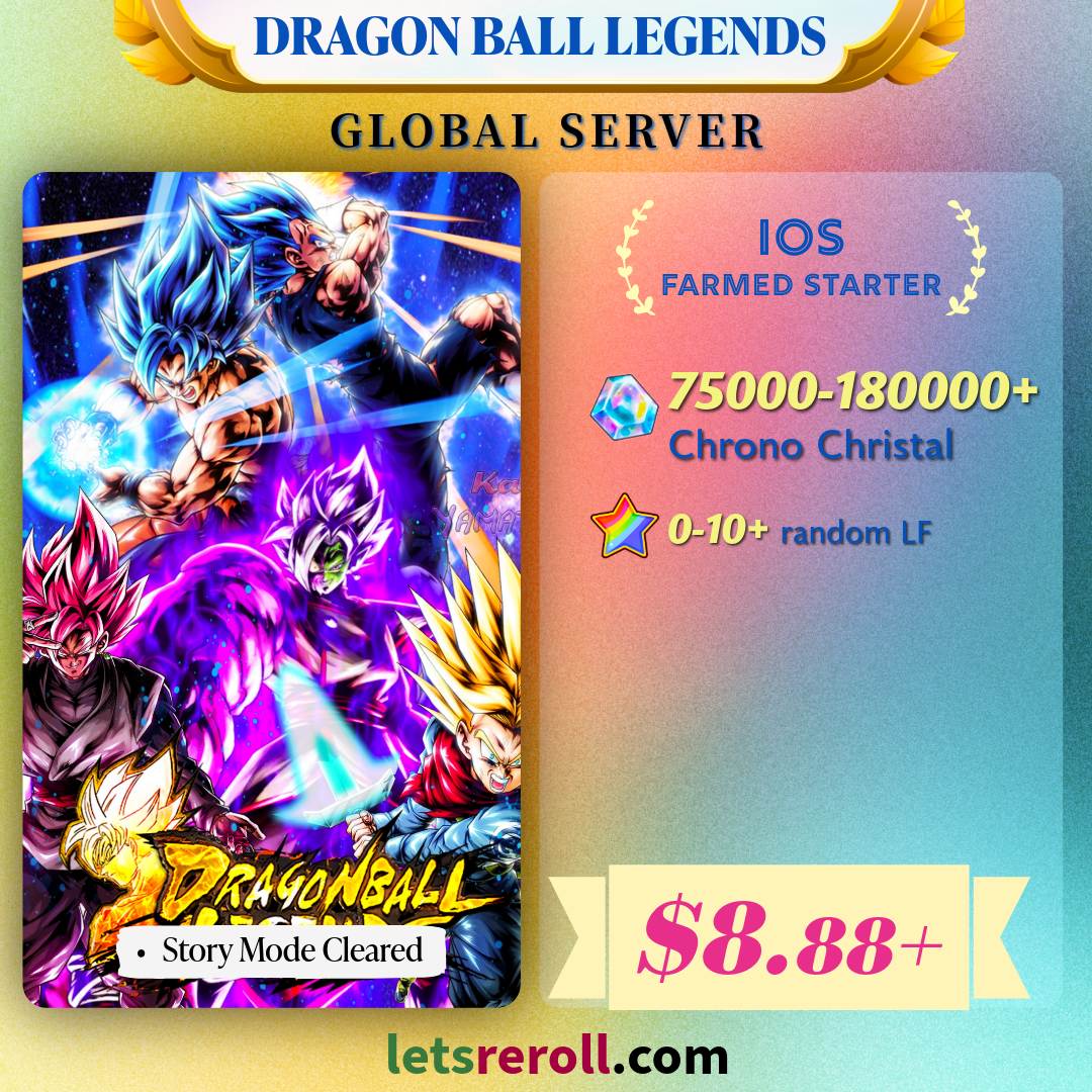 [Global][IOS][Farmed] Dragon Ball Legends Ultimate Gem Starter 75000-180000+💎