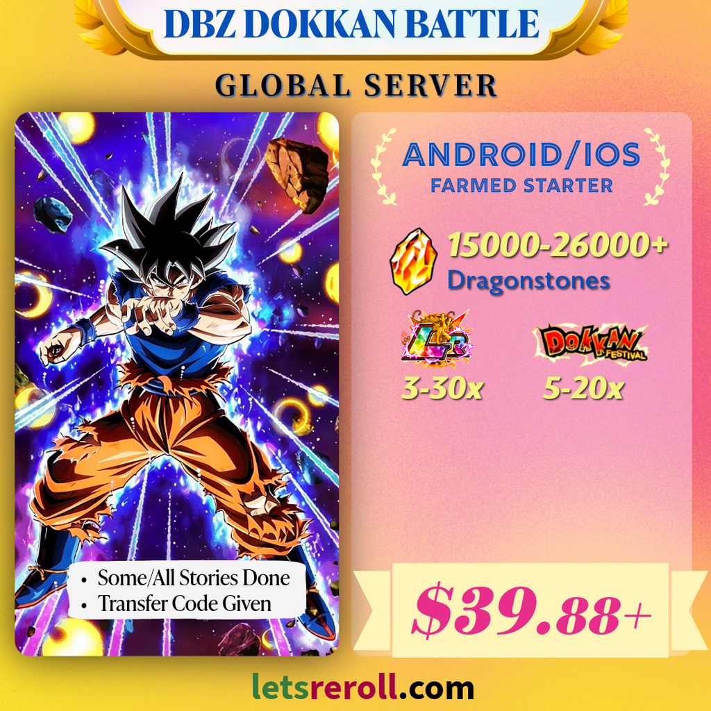 [PROMO][Global][Android/IOS] Dokkan Battle Farmed Starters with 15000-26000DS💎