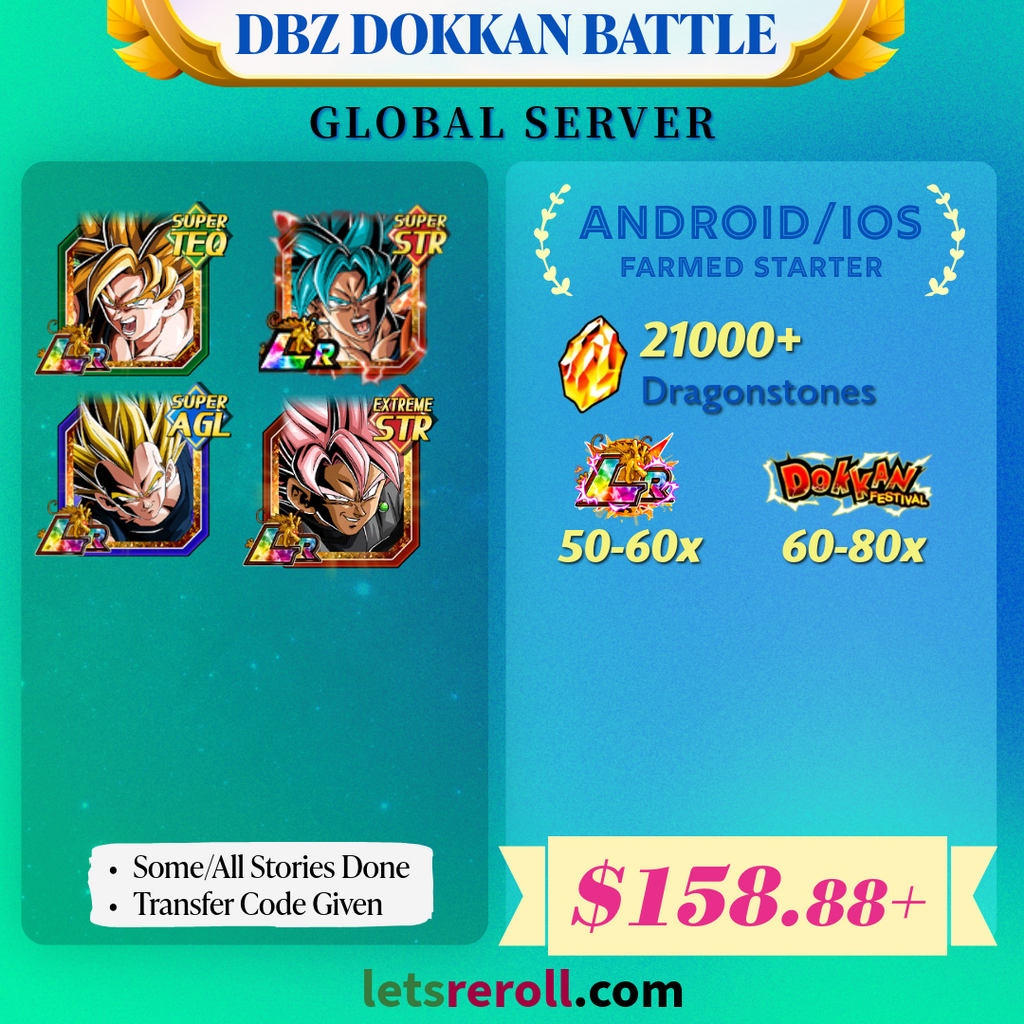 [Global][Android/IOS] Dokkan Battle Farmed Starters with 21000DS💎SSGSS Goku