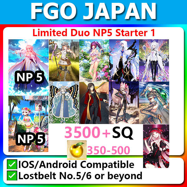 [Japan] Limited Duo NP5 Archtype Earth Summer Kama Starter Account 3500SQ with Castoria Summer Skadi Merlin Lady Avalon Oberon Waver Konsyankaya Kukulkan Black Grail