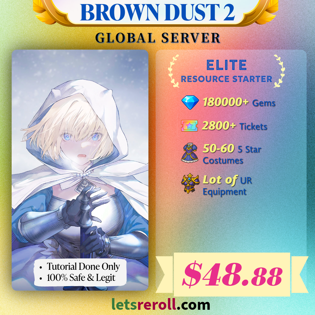[Global] Browndust 2 Fresh Basic Resource Starter 180,000+💎 Total 3300 draws