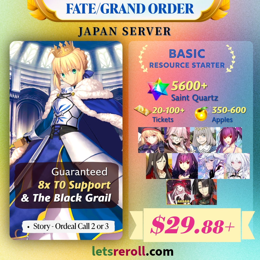 [Japan] Basic Resource Starter 5600SQ with Tai Gong Wang Castoria Koyanskaya of Light Oberon Waver Merlin Lady Avalon Skadi Ruler Skadi The Black Grail