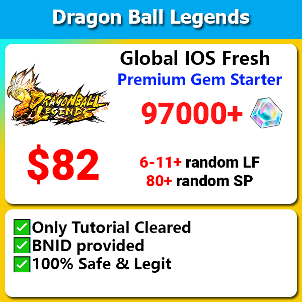 [Global][IOS][Fresh] Dragon Ball Legends Premium Gem Starter 97000+💎