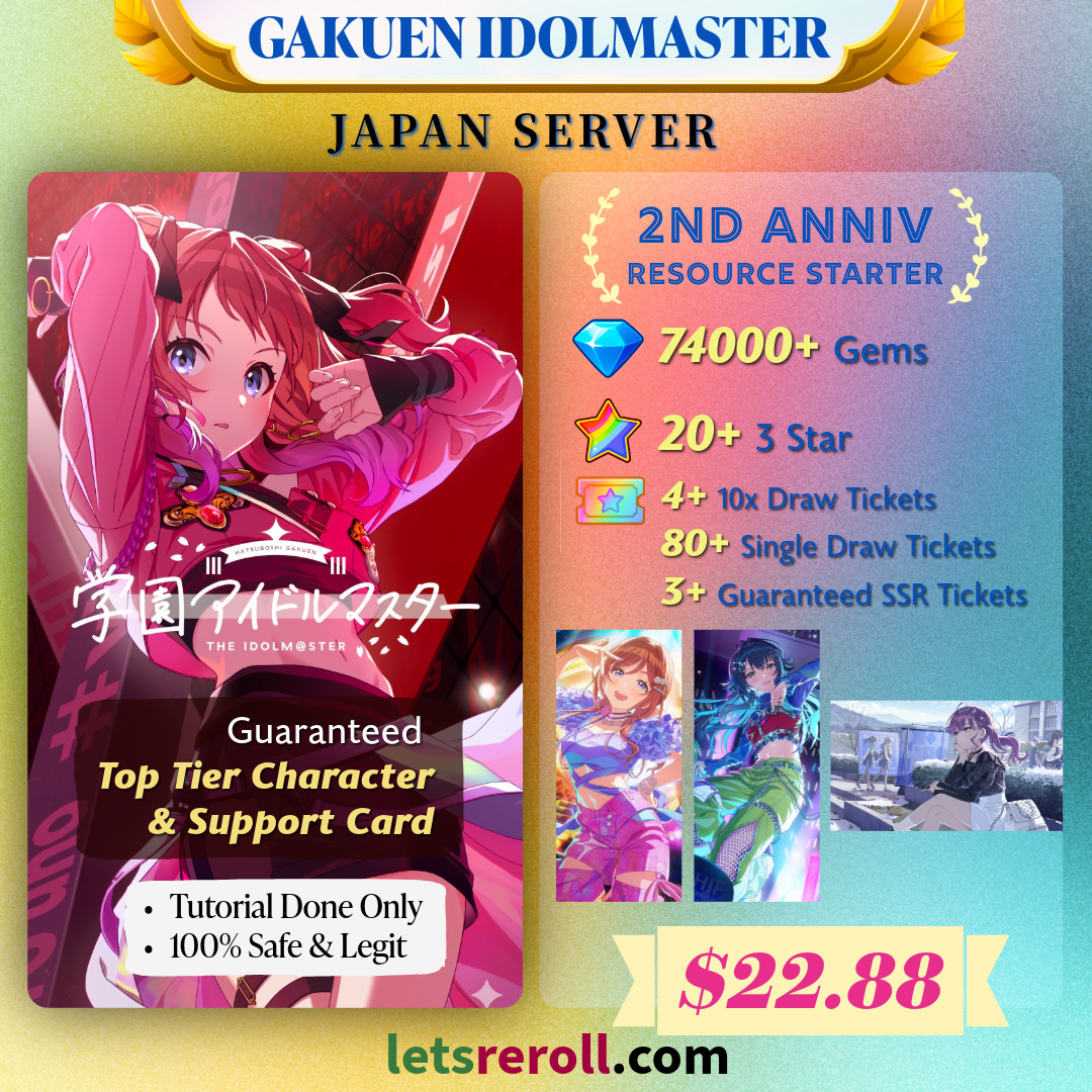 [Japan] Gakuen Idolmaster 2nd Anniversary Starter 74000 Gems 💎
