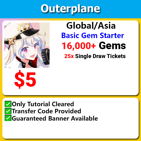 [Global/Asia] Outerplane Fresh Jackpot Starter 16,000+💎