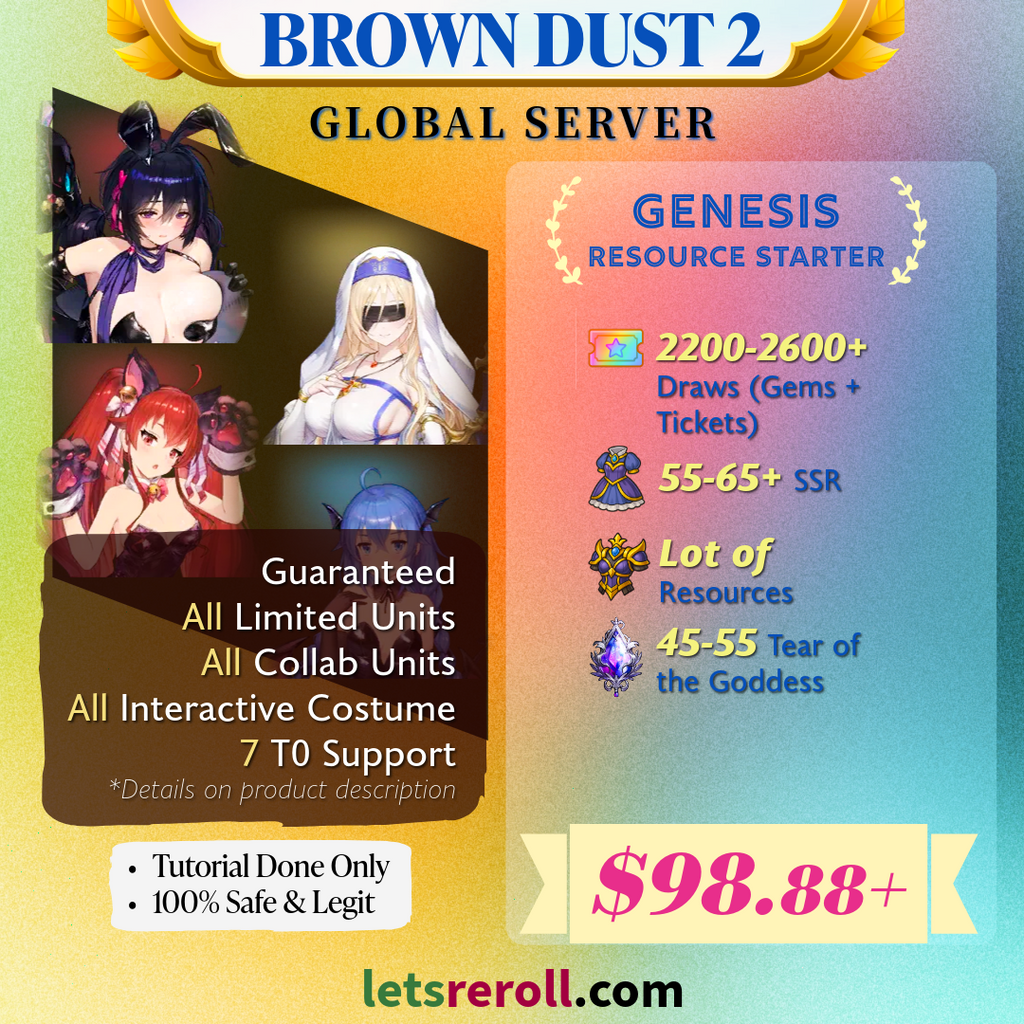 [Global] Browndust 2 Genesis Resource Starter 💎 Total 2200-2600 Draws